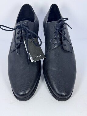 NWT! Zara Dress Shoe Lace Up Mens Size 8 Black